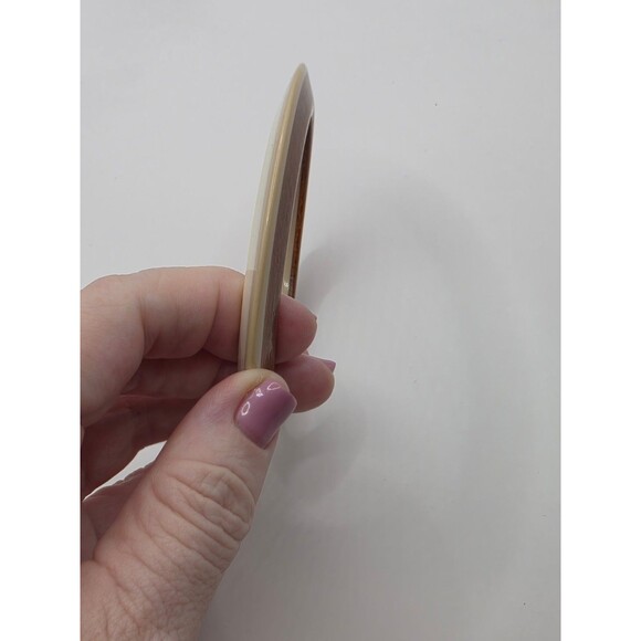 Wood And Plastic Bangle Bracelet Brown and Cream - Picture 3 of 4